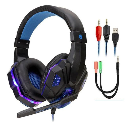 Gamer-Headset mit LED-Beleuchtung und Kabel